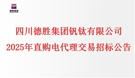 四川4166am金沙信心之选集团钒钛有限公司2025年直购电署理生意营业招标文件